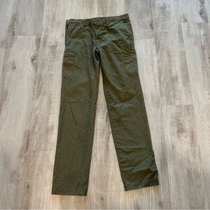 Vince army green cargo straight cotton trouser pants